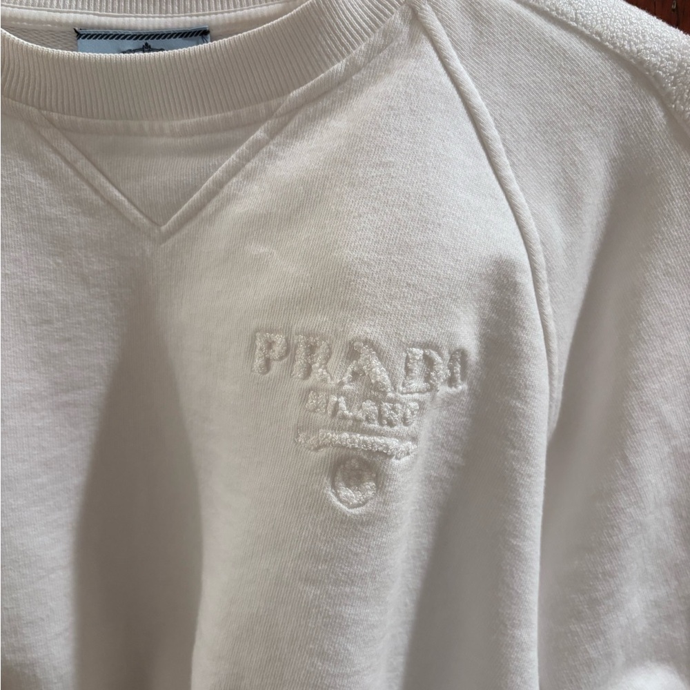 Prada White Kids Sweatshirt with Black Accents - Picture 2 of 8